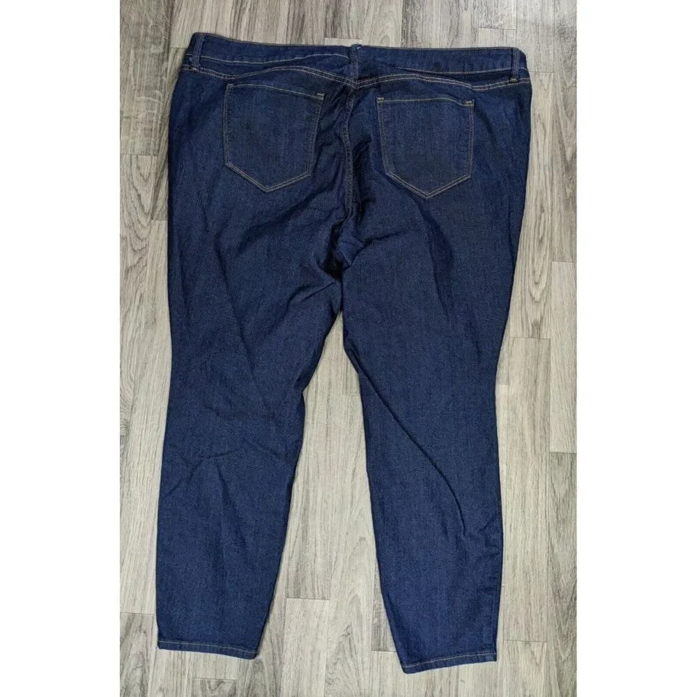 Old‎ Navy Womens Plus Size 24 Short Pockets Super Skinny Denim Blue Jeans